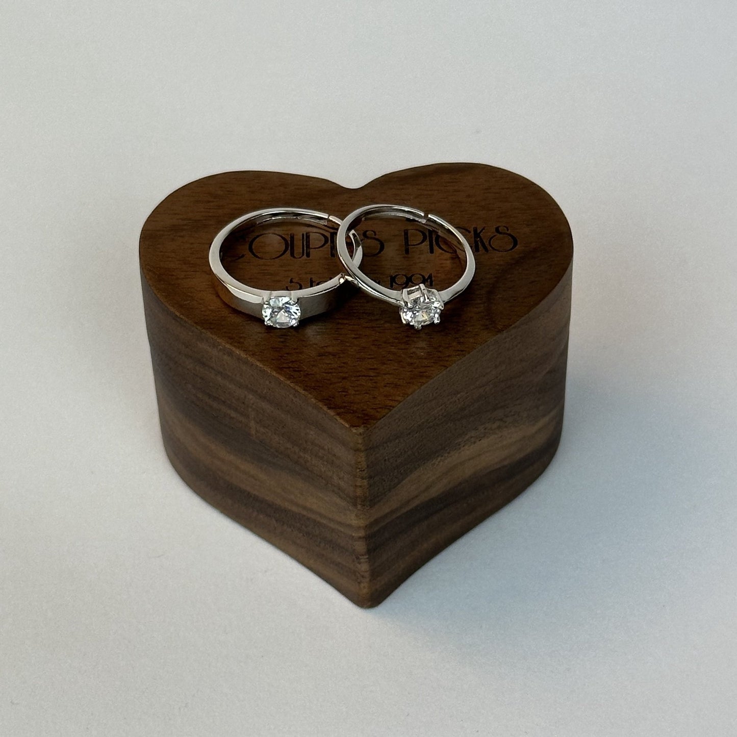 Solitaire Diamond Matching Rings - CouplesPicks