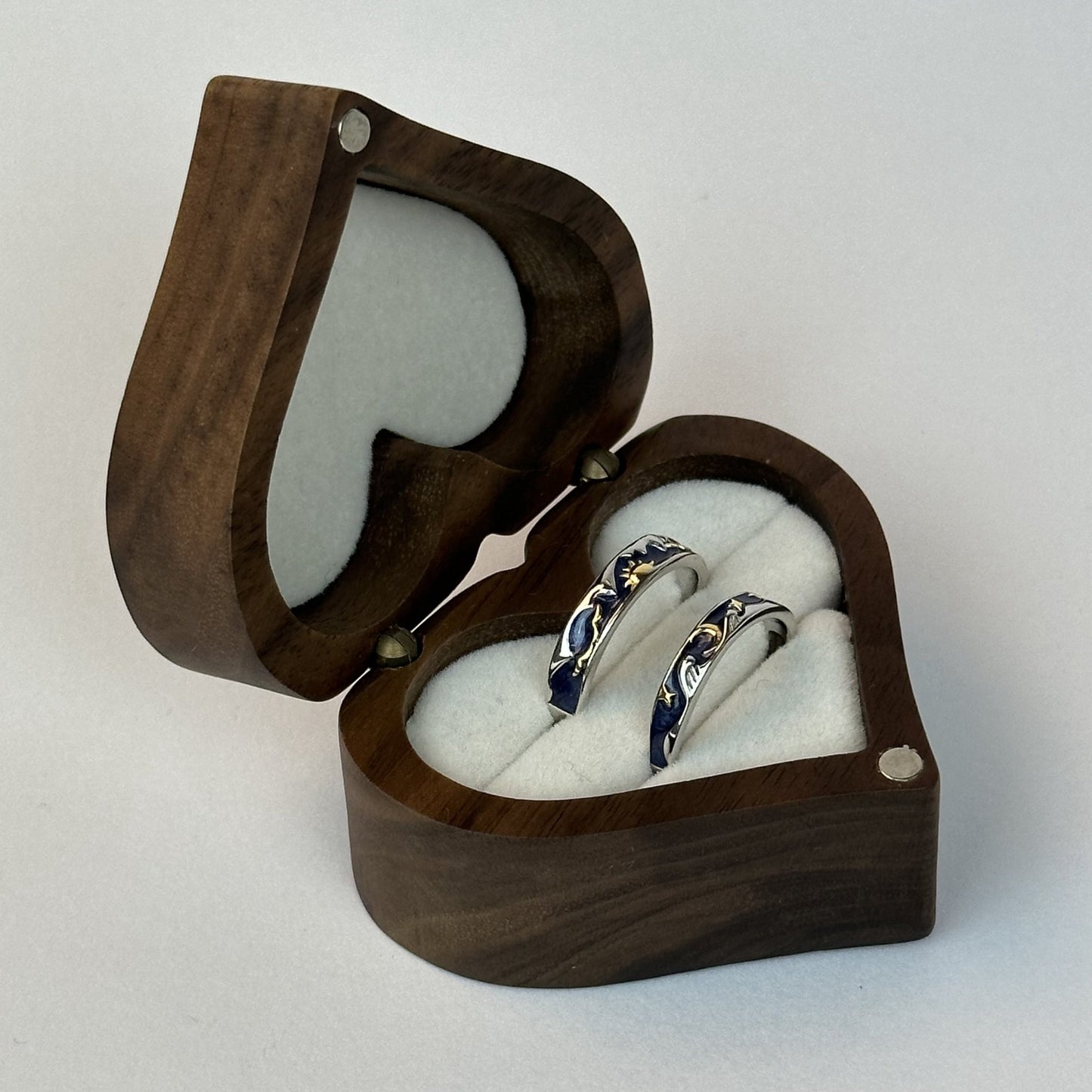 Starry Sky Blue Sun & Moon Ring Set - CouplesPicks