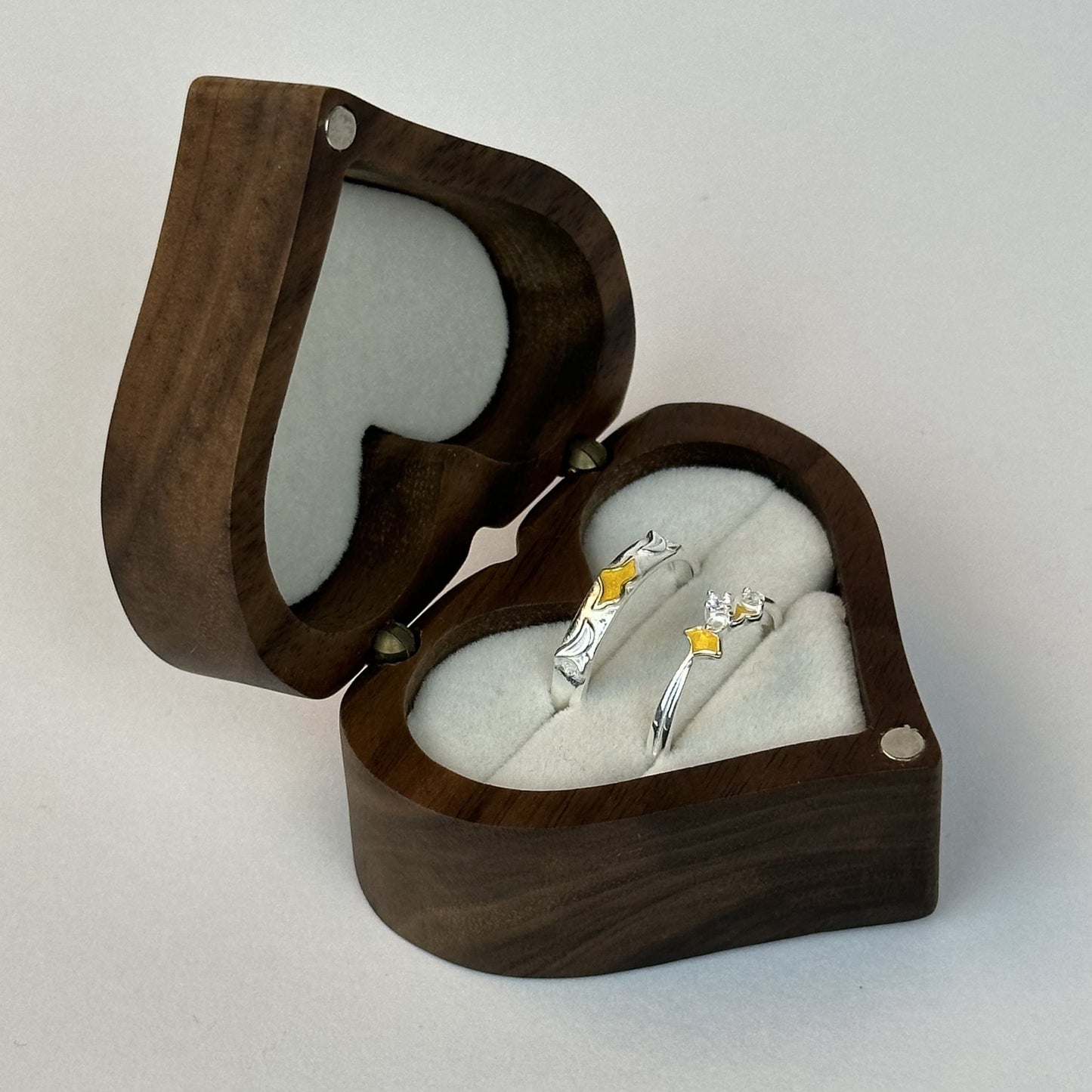 Yellow Heart Ring Set - CouplesPicks