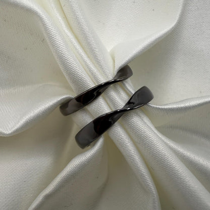 925 Sterling Silver Adjustable Ring – Black Twisted Color - Changing Design | “Noctyrel” - CouplesPicks