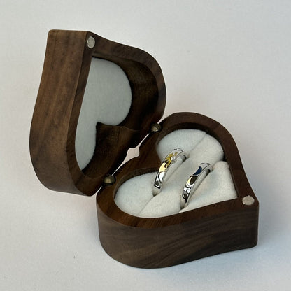 925 Sterling Silver Adjustable Ring Blue Sun & Yellow Moon Design | “Solara - CouplesPicks
