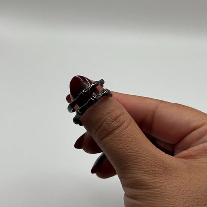 925 Sterling Silver Adjustable Ring Bone Structure Design | “Umbrae - CouplesPicks