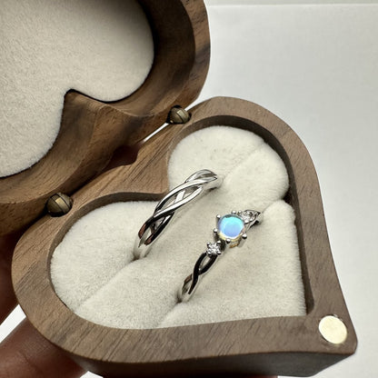 925 Sterling Silver Adjustable Ring Braided Opal - Inspired Design | “Thalorien - CouplesPicks