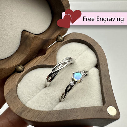 925 Sterling Silver Adjustable Ring Braided Opal - Inspired Design | “Thalorien - CouplesPicks