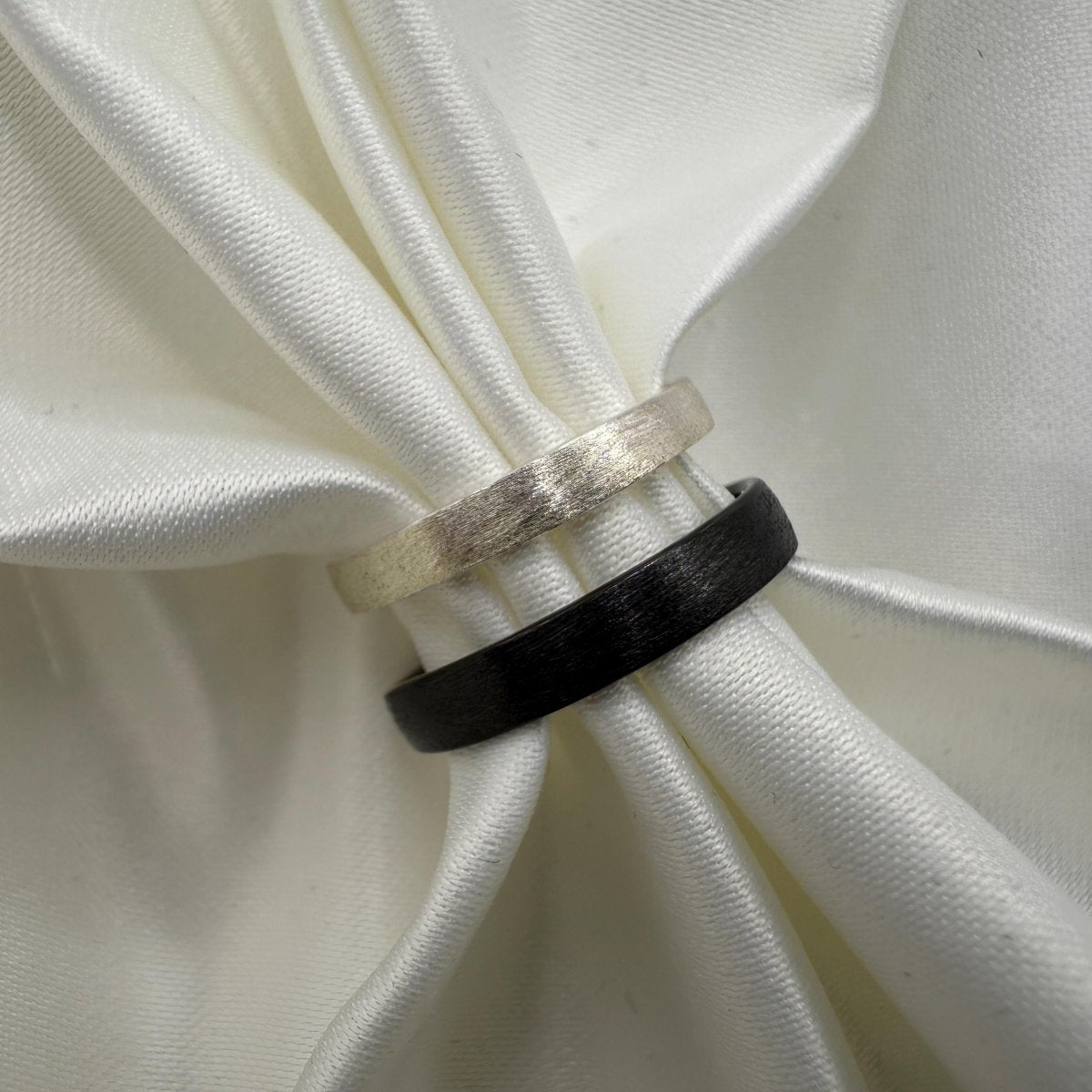 925 Sterling Silver Adjustable Ring Color - Changing Black & Silver Design | “Cindral - CouplesPicks