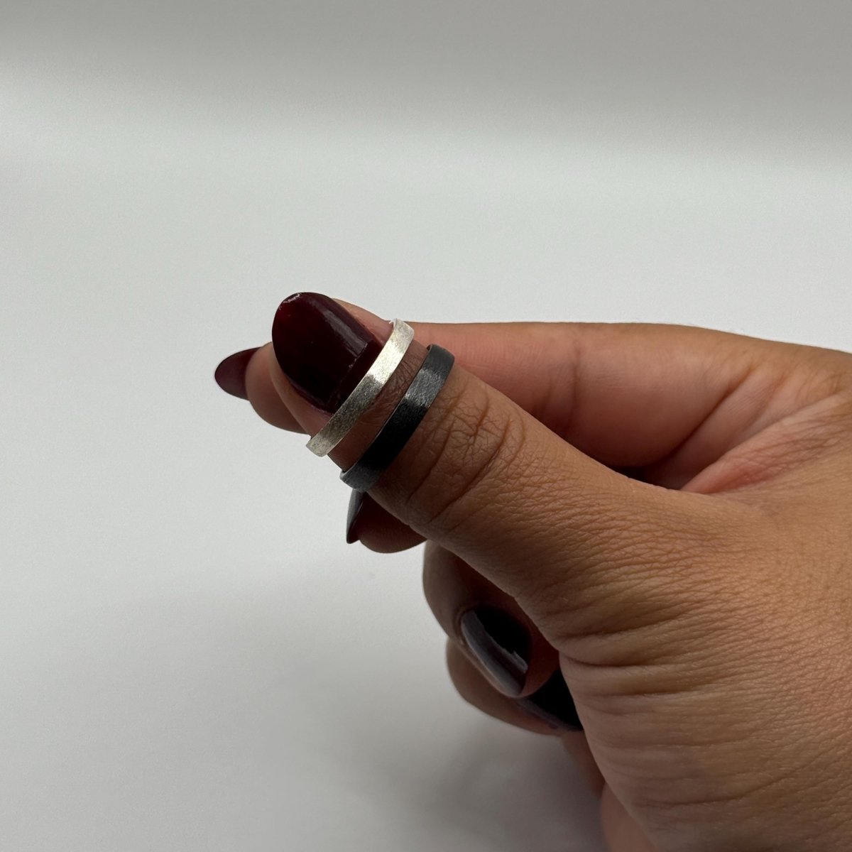 925 Sterling Silver Adjustable Ring Color - Changing Black & Silver Design | “Cindral - CouplesPicks