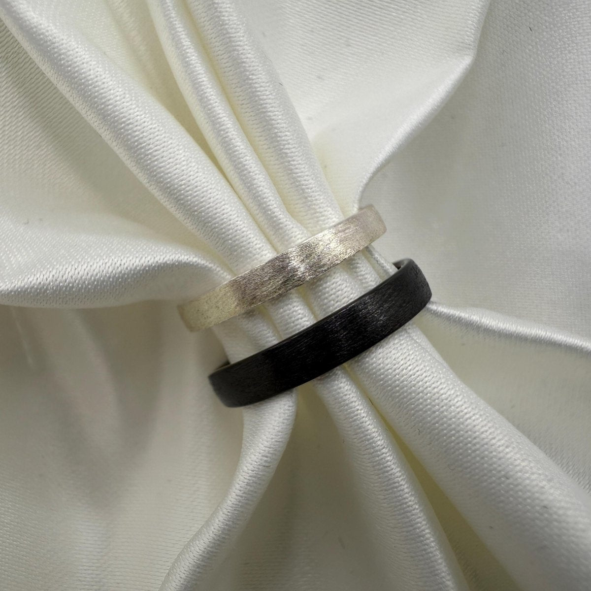 925 Sterling Silver Adjustable Ring Color - Changing Black & Silver Design | “Cindral - CouplesPicks