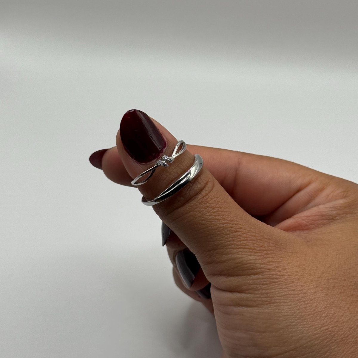 925 Sterling Silver Adjustable Ring Cute Knot Zirconia Design | “Lumira - CouplesPicks
