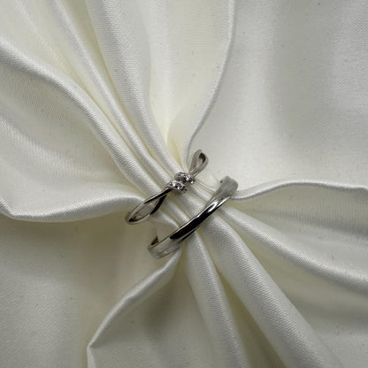 925 Sterling Silver Adjustable Ring Cute Knot Zirconia Design | “Lumira - CouplesPicks