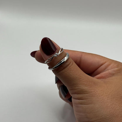 925 Sterling Silver Adjustable Ring – Cute Knot Zirconia Design | “Lumira” - CouplesPicks
