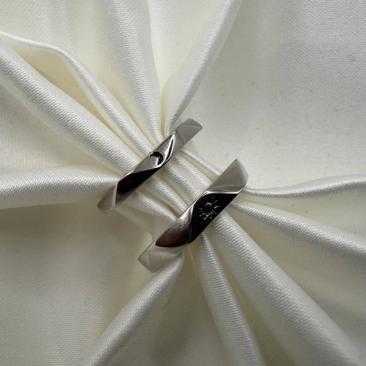 925 Sterling Silver Adjustable Ring Domed Sun & Moon Design | “Lunaris - CouplesPicks