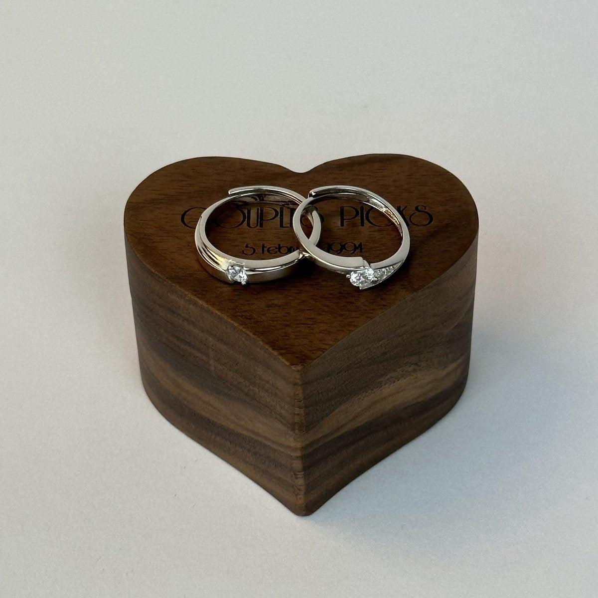 925 Sterling Silver Adjustable Ring Double Zirconia Design | “Valoryn - CouplesPicks