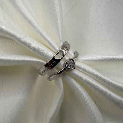 925 Sterling Silver Adjustable Ring Endless Love Design | “Eternelle - CouplesPicks