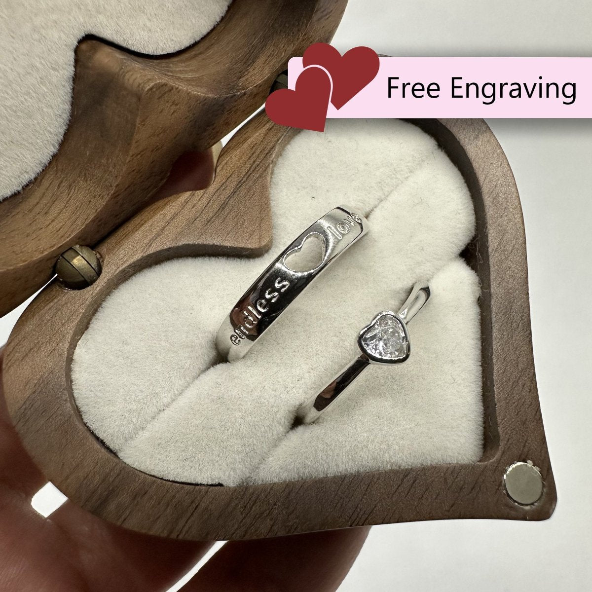 925 Sterling Silver Adjustable Ring Endless Love Design | “Eternelle - CouplesPicks