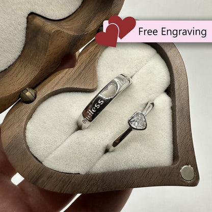 925 Sterling Silver Adjustable Ring Endless Love Design | “Eternelle - CouplesPicks