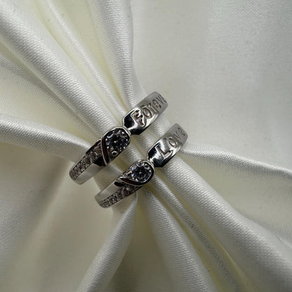 925 Sterling Silver Adjustable Ring – Forever Love Design | “Lunareth” - CouplesPicks