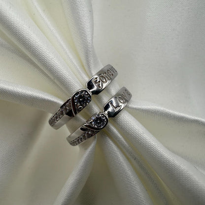 925 Sterling Silver Adjustable Ring Forever Love Design | “Lunareth - CouplesPicks