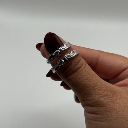 925 Sterling Silver Adjustable Ring Forever Love Design | “Lunareth - CouplesPicks