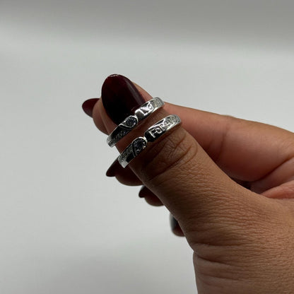 925 Sterling Silver Adjustable Ring Forever Love Design | “Lunareth - CouplesPicks