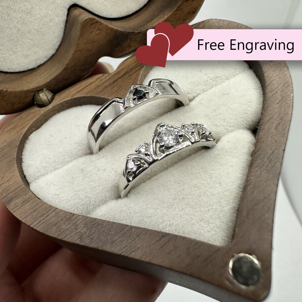 925 Sterling Silver Adjustable Ring Knight & Princess Design | “Cyranelle - CouplesPicks