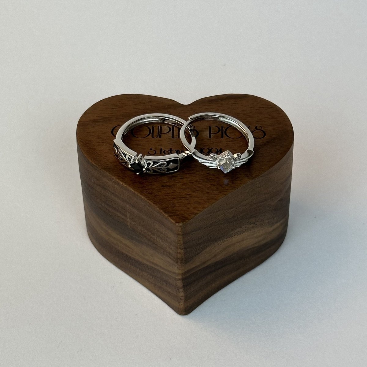 925 Sterling Silver Adjustable Ring Knight & Queen Design | “Nyxora - CouplesPicks