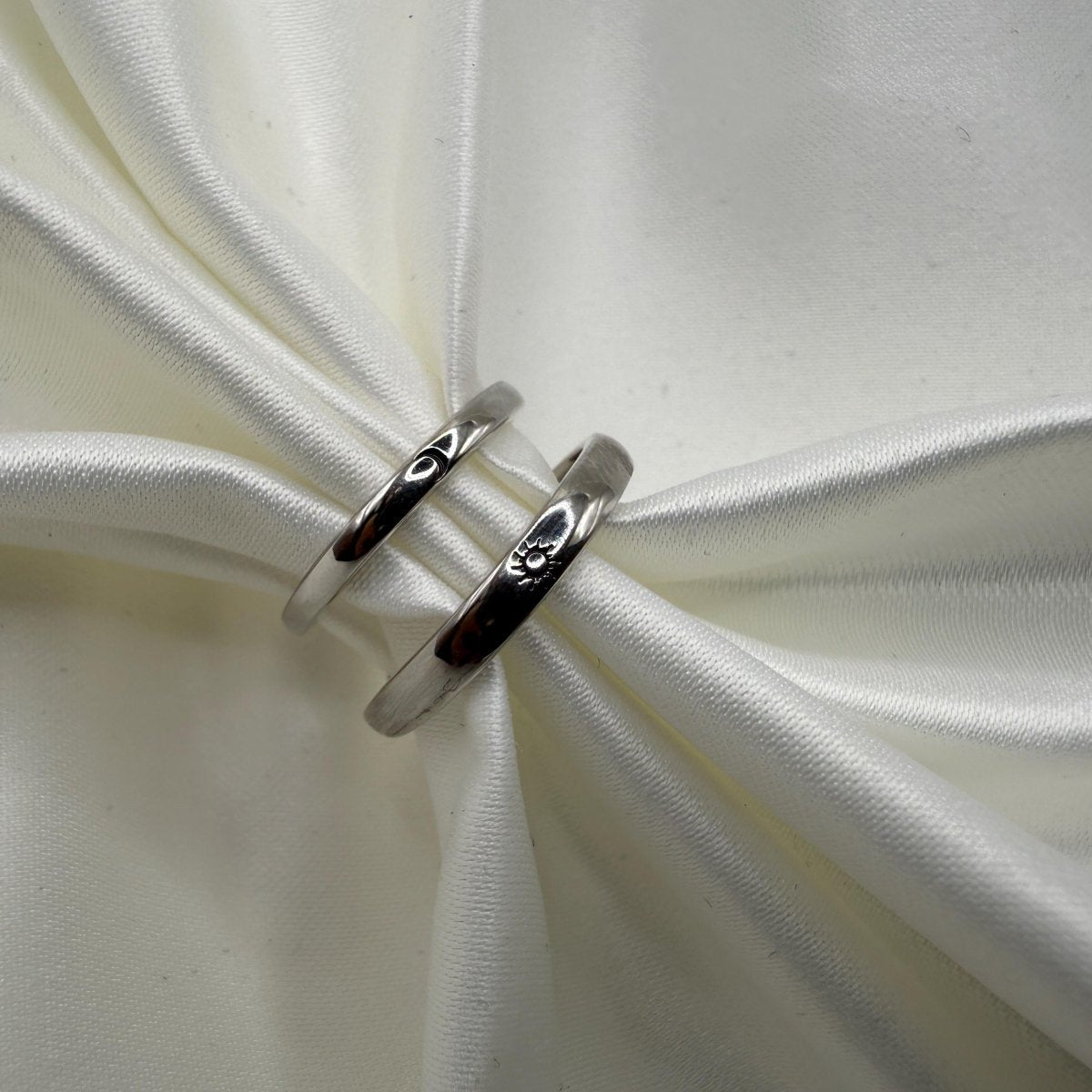 925 Sterling Silver Adjustable Ring Minimalistic Sun & Moon Design | “Solenya - CouplesPicks