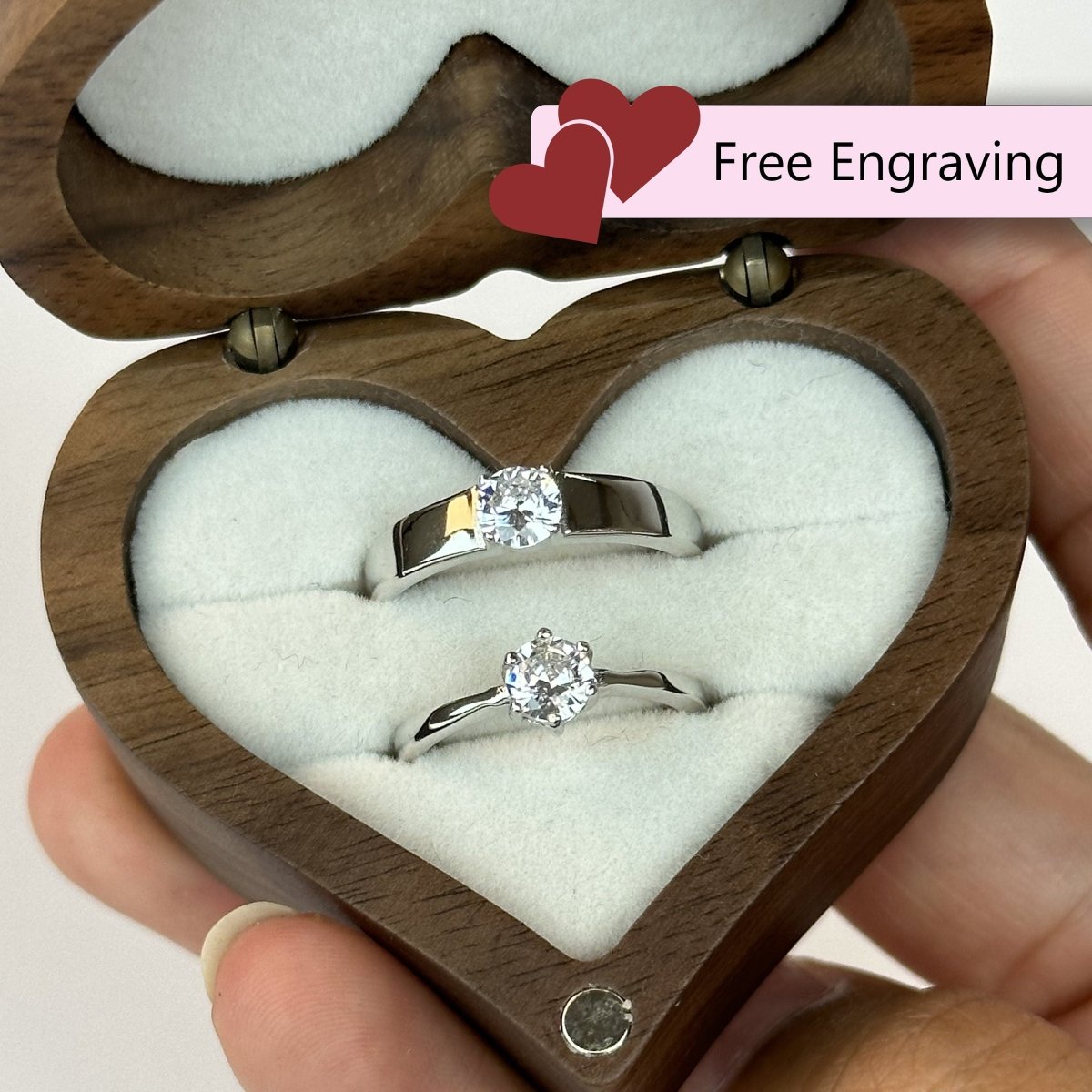 925 Sterling Silver Adjustable Ring Modern Big Zirconia Design | “Lyvienne - CouplesPicks