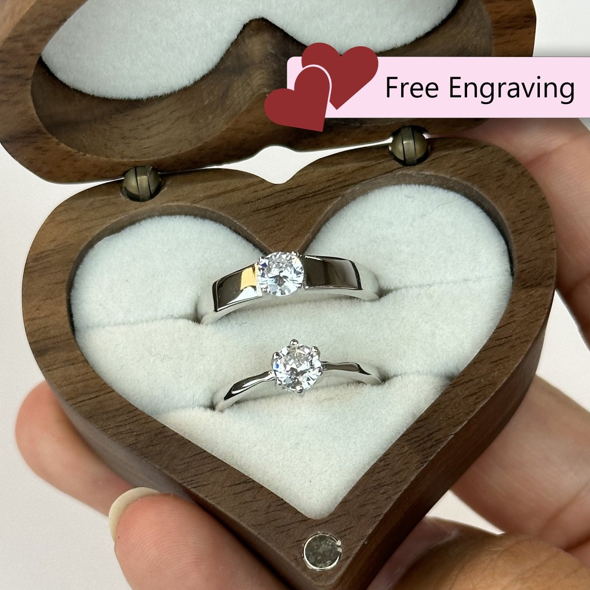 925 Sterling Silver Adjustable Ring Modern Big Zirconia Design | “Lyvienne - CouplesPicks