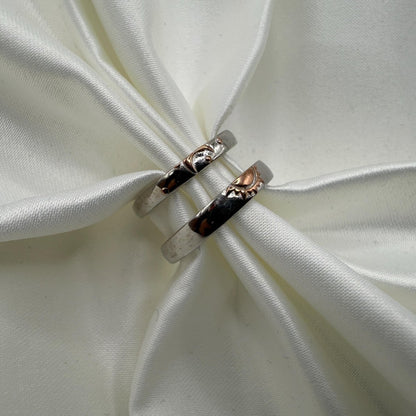 925 Sterling Silver Adjustable Ring Orange Sun & Moon Design | “Aurevia - CouplesPicks