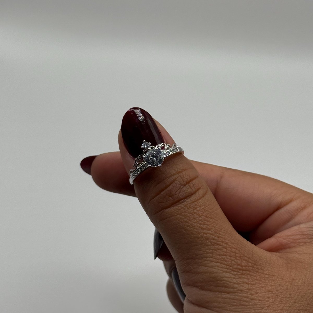 925 Sterling Silver Adjustable Ring – Princess Crown Zirconia Design | “Coronelle” - CouplesPicks