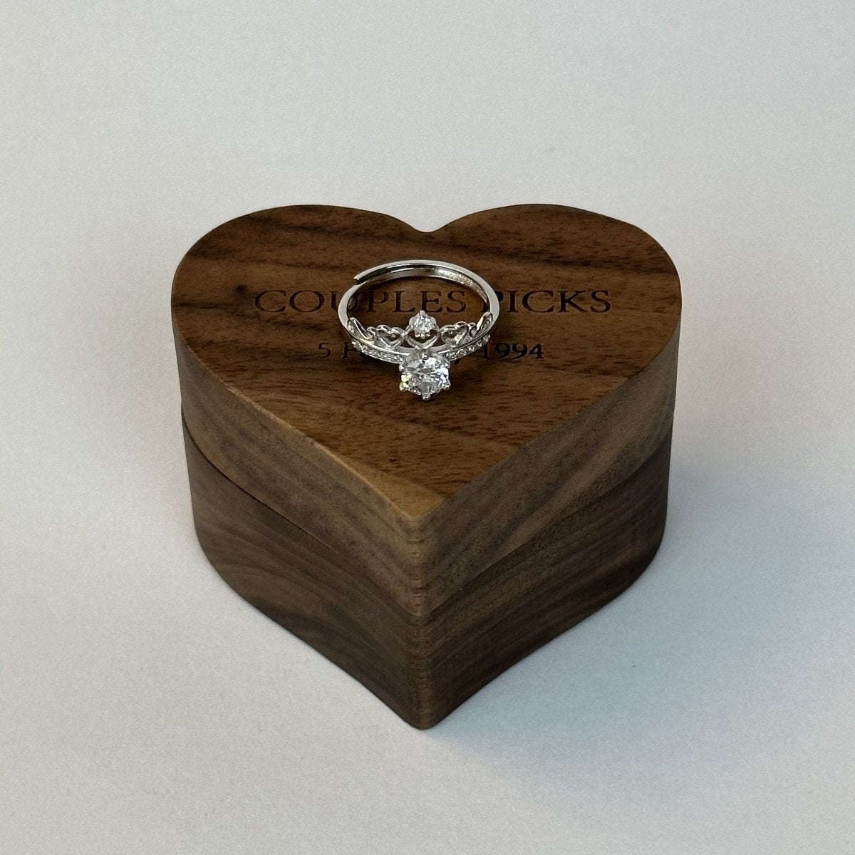 925 Sterling Silver Adjustable Ring – Princess Crown Zirconia Design | “Coronelle” - CouplesPicks