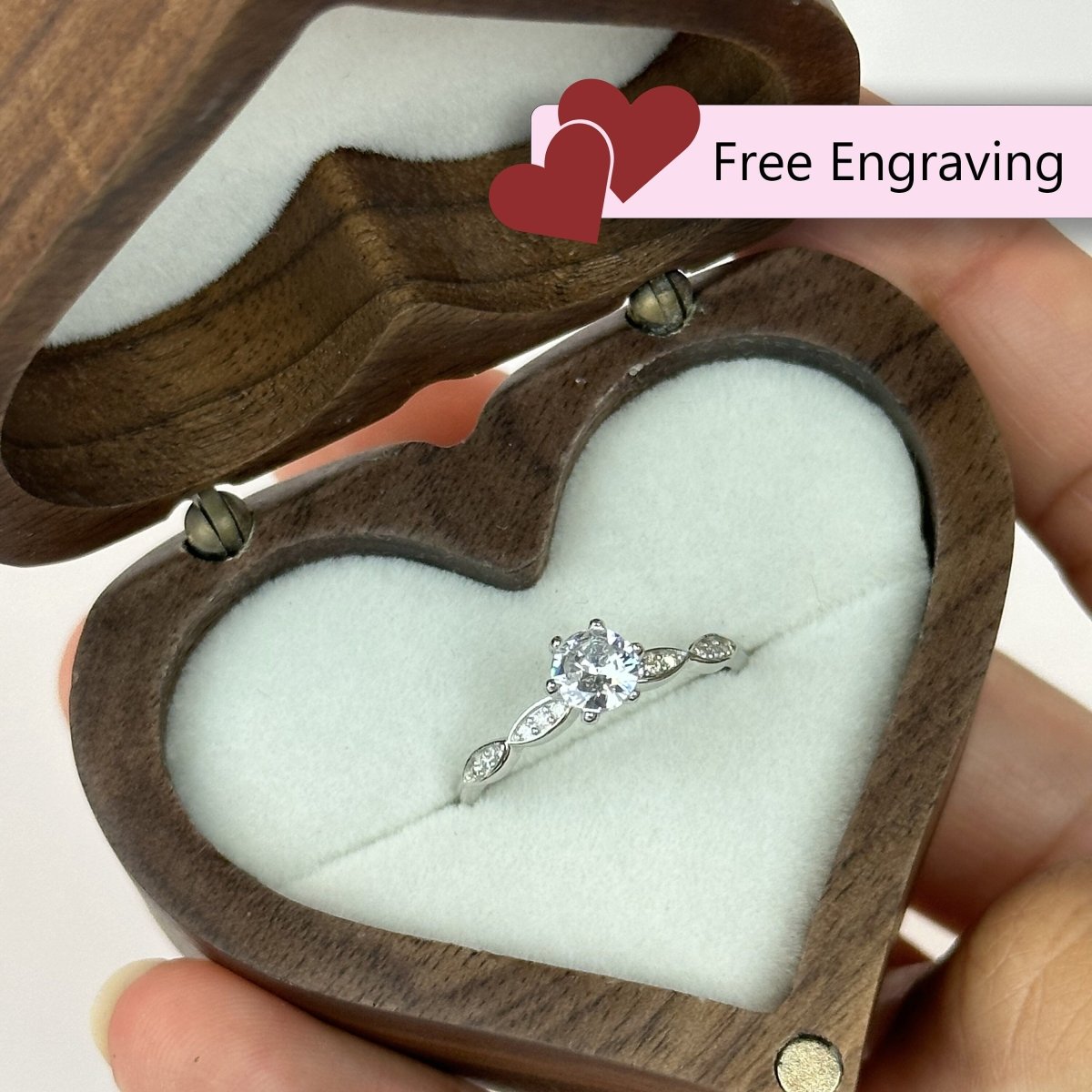 925 Sterling Silver Adjustable Ring Princess Cut Zirconia Design | “Elaris - CouplesPicks