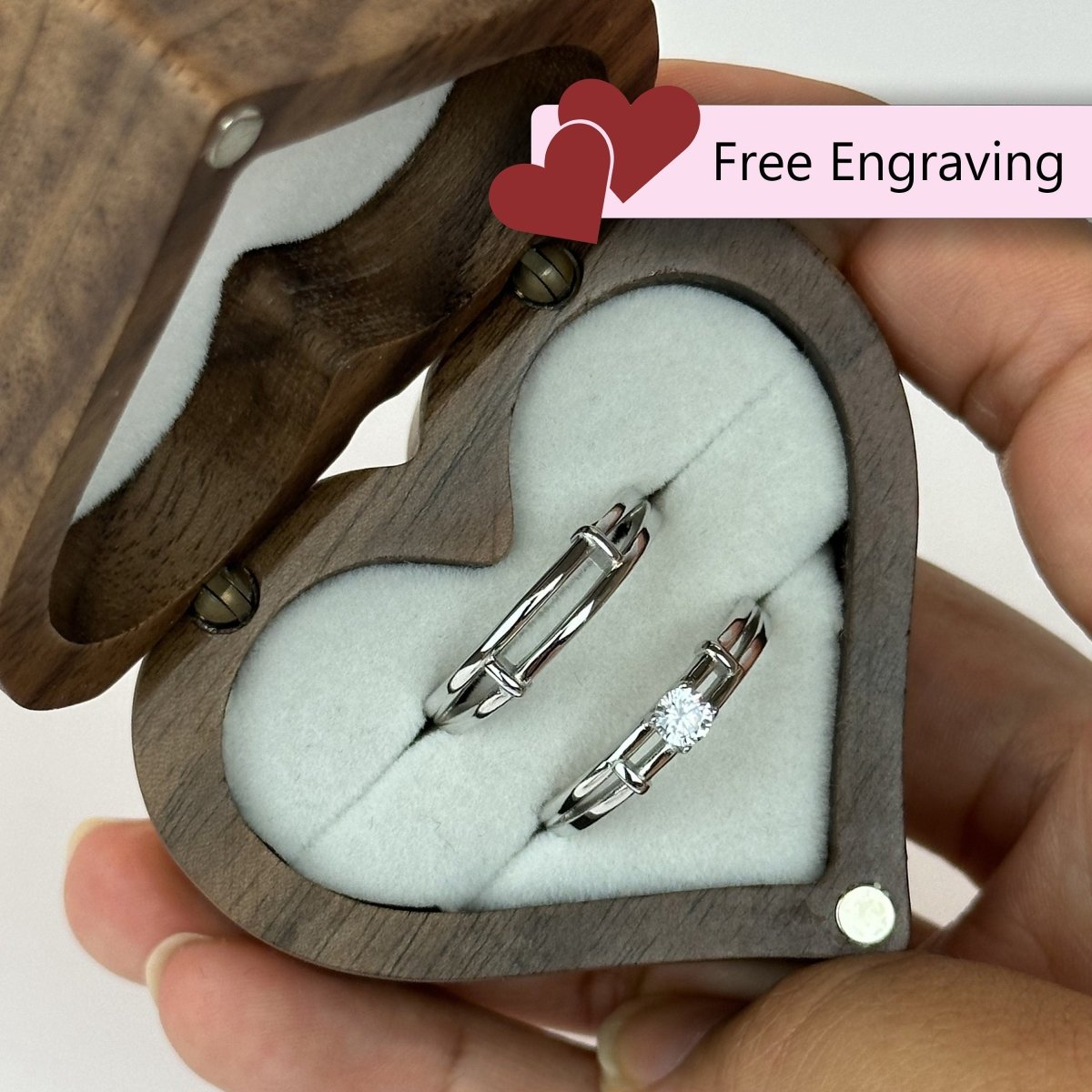 925 Sterling Silver Adjustable Ring Rail Design Zirconia | “Arqen - CouplesPicks