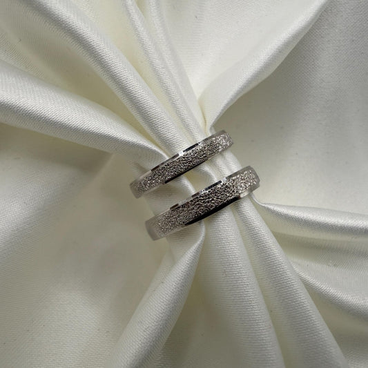 925 Sterling Silver Adjustable Ring Sanded Path Design | “Myrralis - CouplesPicks