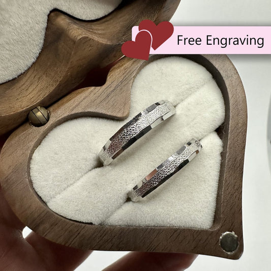 925 Sterling Silver Adjustable Ring Sanded Path Design | “Myrralis - CouplesPicks