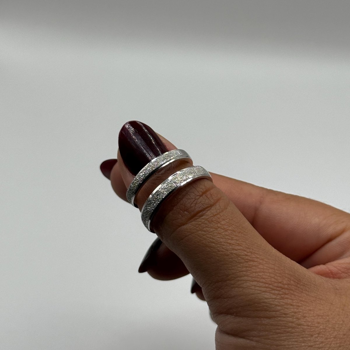 925 Sterling Silver Adjustable Ring Sanded Path Design | “Myrralis - CouplesPicks