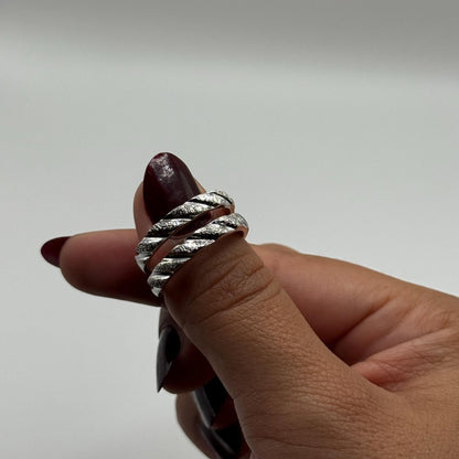 925 Sterling Silver Adjustable Ring Sanded Paths Design | “Drakoryn - CouplesPicks