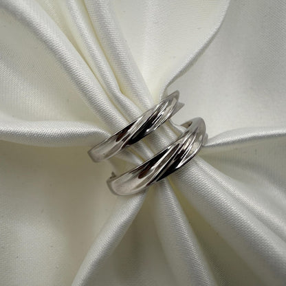 925 Sterling Silver Adjustable Ring Silver Wavey Design | “Ondral - CouplesPicks