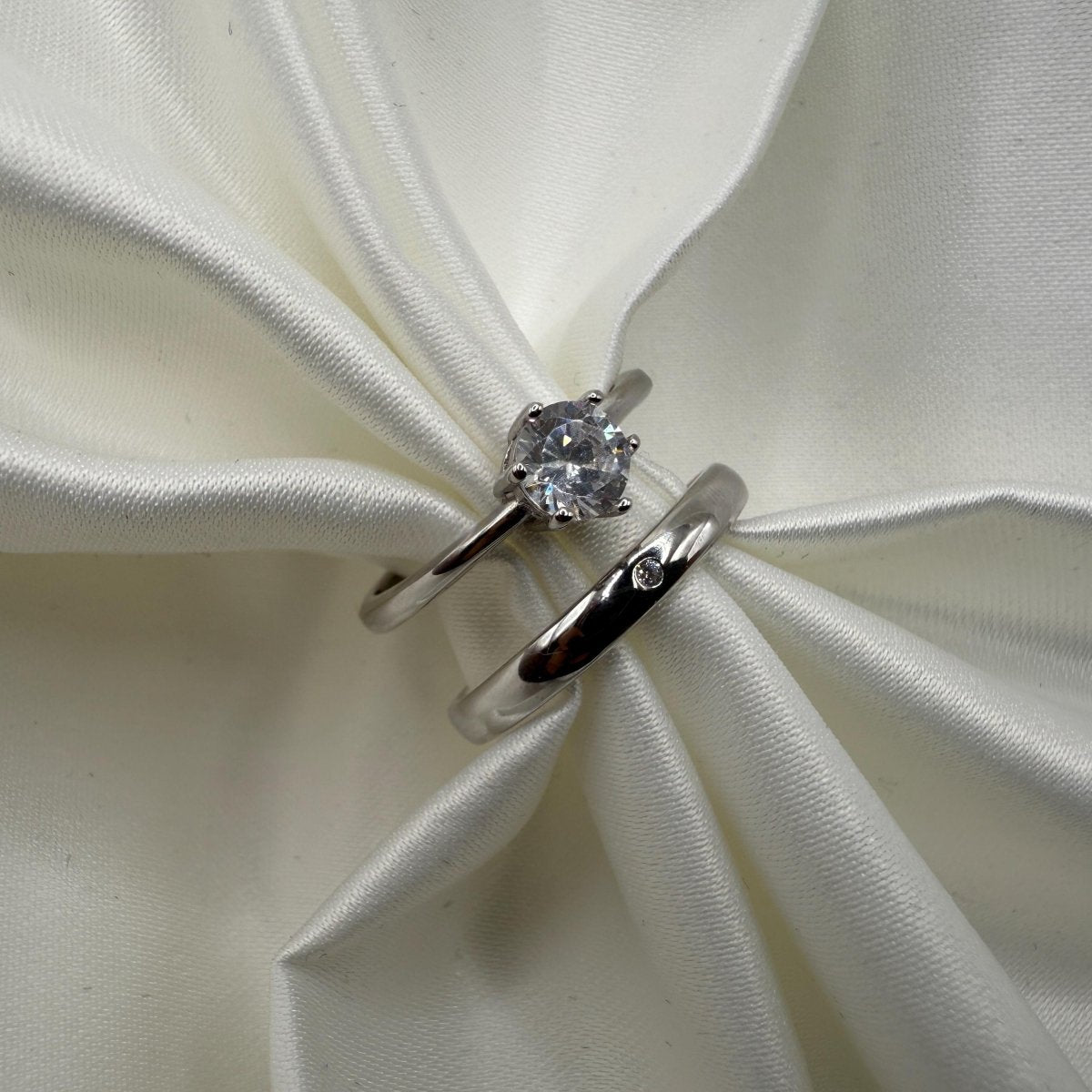 925 Sterling Silver Adjustable Ring Simple Princess Design | “Calyra - CouplesPicks