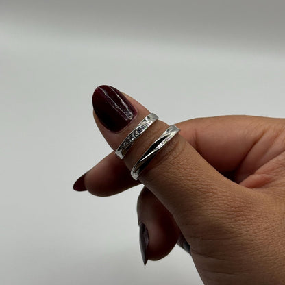 925 Sterling Silver Adjustable Ring Single Diamond Path Zirconia Design | “Mariselle - CouplesPicks