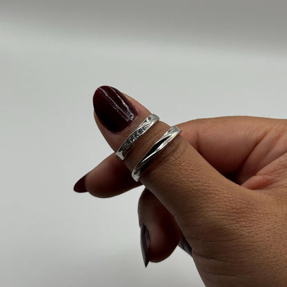 925 Sterling Silver Adjustable Ring Single Diamond Path Zirconia Design | “Mariselle - CouplesPicks