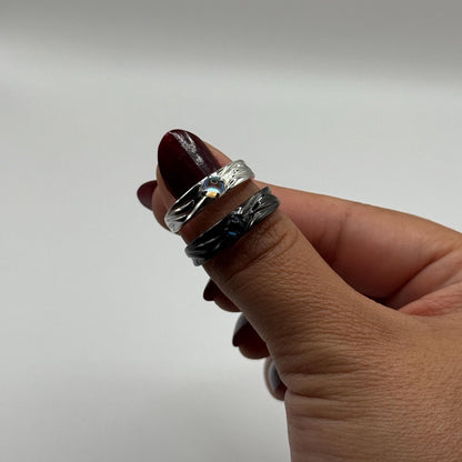 925 Sterling Silver Adjustable Ring Starry Night Celestial Design | “Veloryn - CouplesPicks