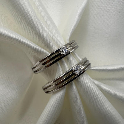 925 Sterling Silver Adjustable Ring Striped Design | “Theryn - CouplesPicks