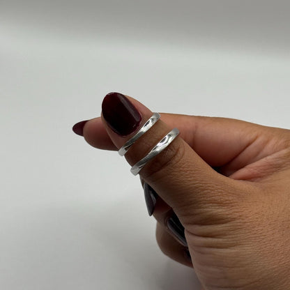 925 Sterling Silver Adjustable Ring Textured Path Design | “Argora - CouplesPicks