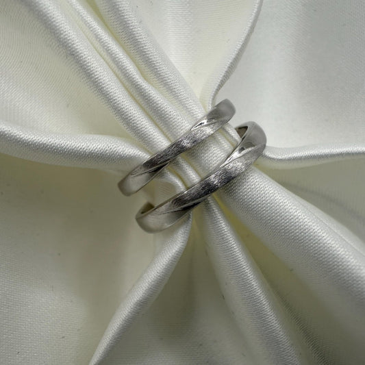 925 Sterling Silver Adjustable Ring Textured Path Design | “Argora - CouplesPicks