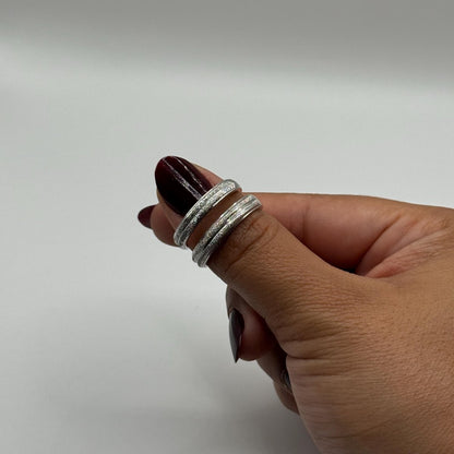 925 Sterling Silver Adjustable Ring Textured Sand Design | “Glacien - CouplesPicks