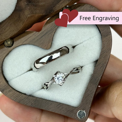 925 Sterling Silver Adjustable Ring Twisted Heart Design | “Selvanyth - CouplesPicks