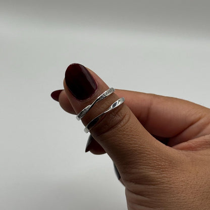 925 Sterling Silver Adjustable Ring Twisted Zirconia Design | “Veyona - CouplesPicks
