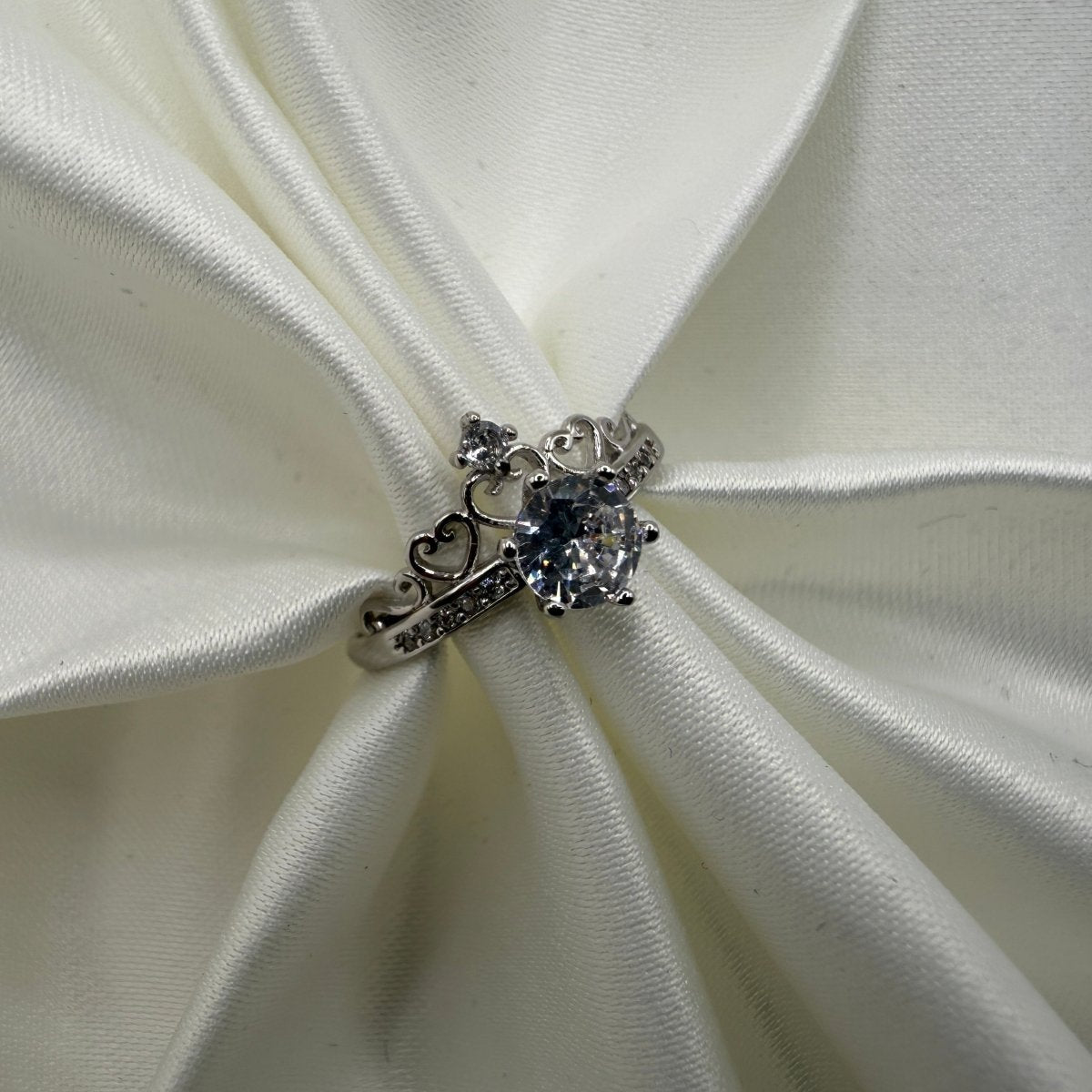 Coronelle Princess Crown Adjustable Silver Ring - CouplesPicks