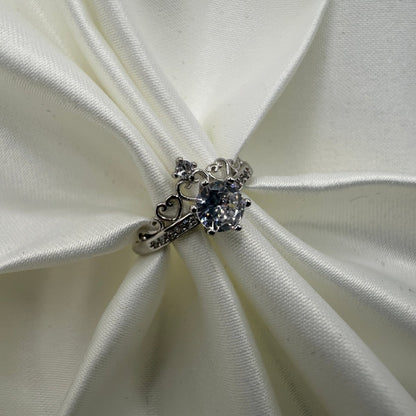 Coronelle Princess Crown Adjustable Silver Ring - CouplesPicks